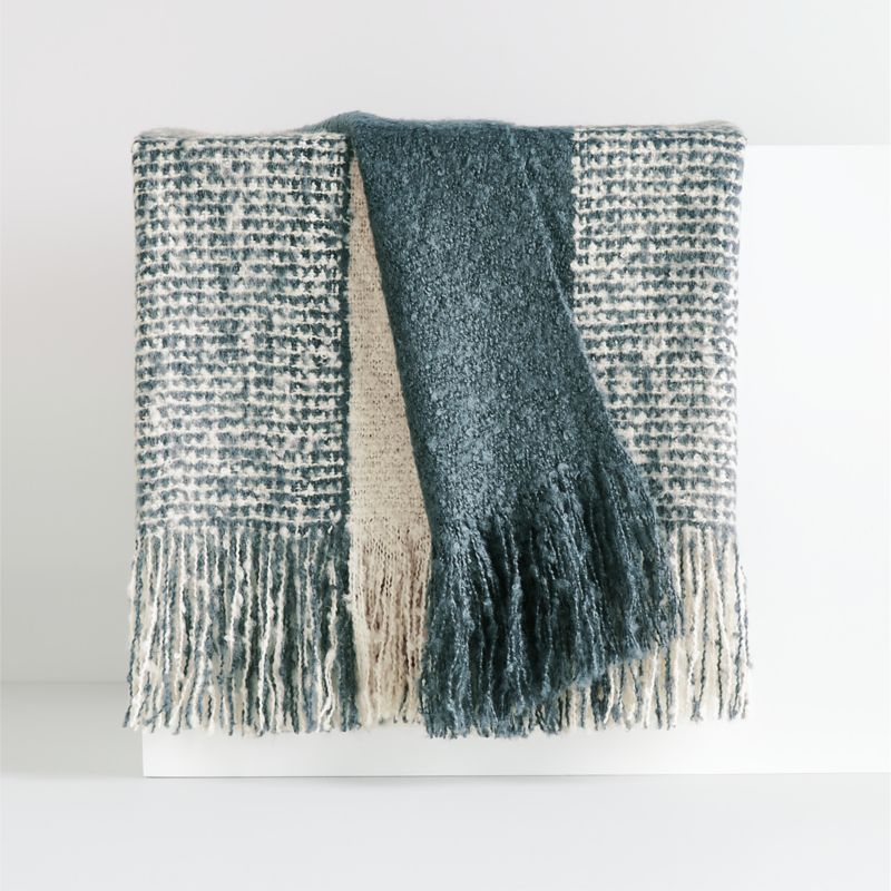 Letti 70"x55" Slate Throw Blanket + Reviews | Crate & Barrel | Crate & Barrel