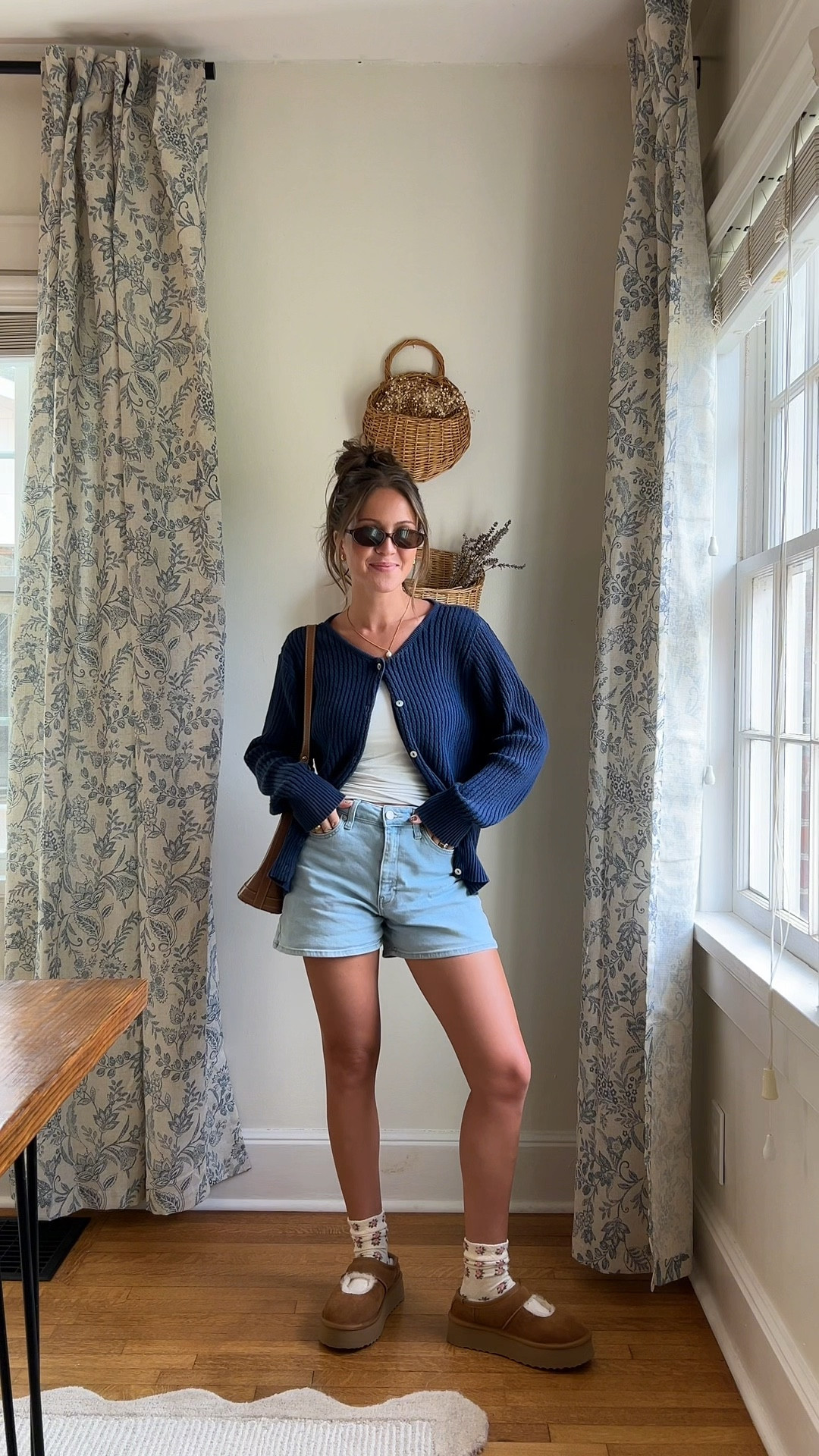 I linked what I could! Both cardigan and shorts are thrifted!🫶🏼🩵
