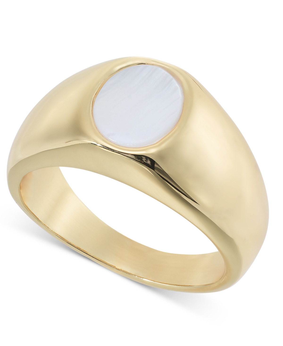 On 34th Gold-Tone Mother-of-Pearl Signet Ring, Created for Macy's - Gold | Macy's