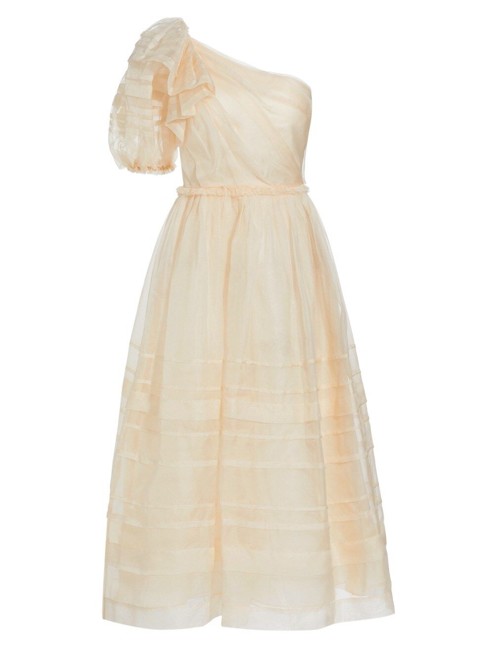Artemis One-Shoulder Silk Midi-Dress | Saks Fifth Avenue