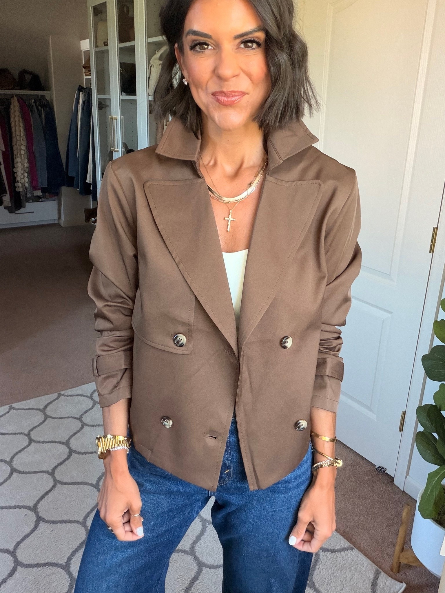 Size small in jacket xs in tank size 24 in jeans

#LTKdayinmylife #LTKgrwm #LTKmomlife