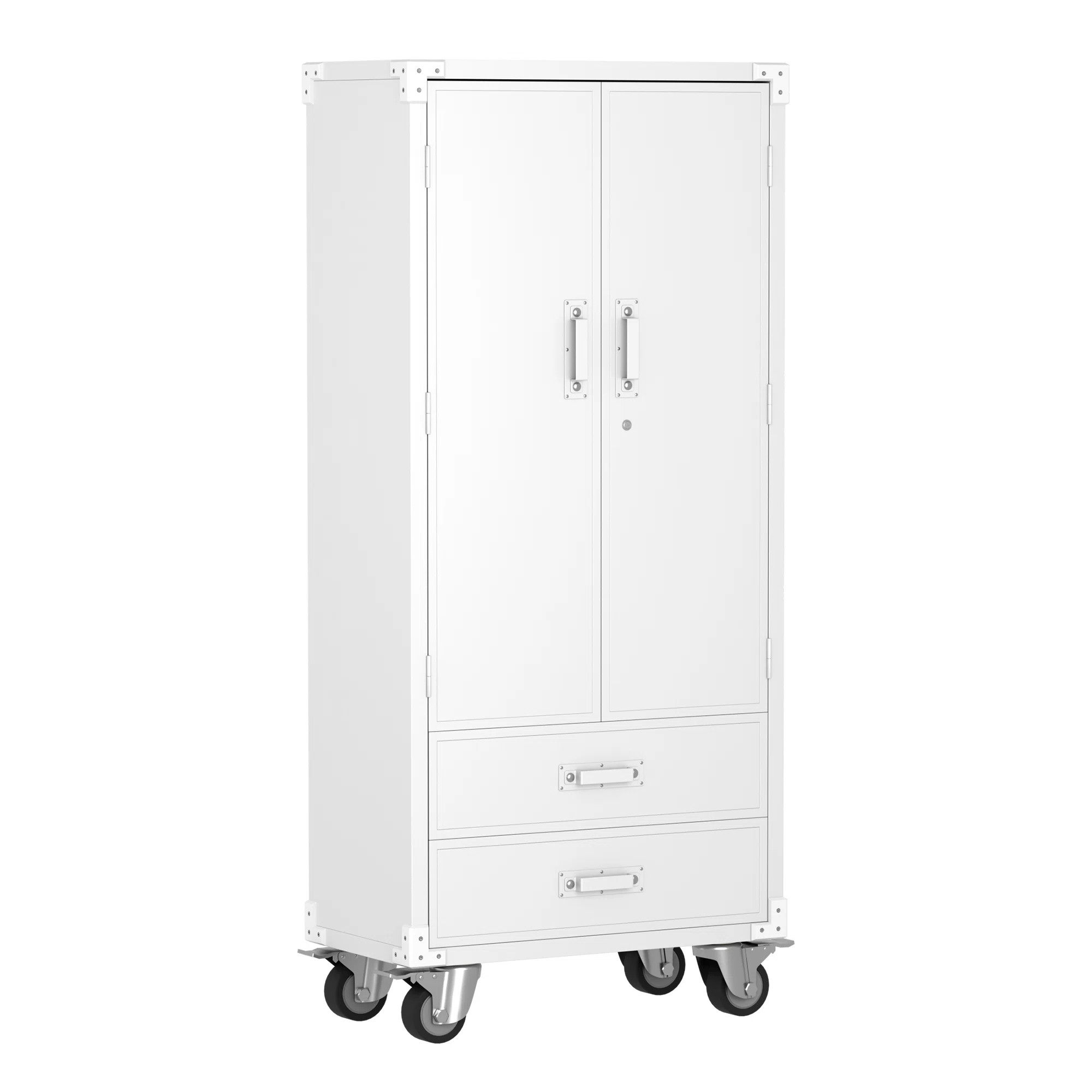 30 in. W x 71.2 in. H x 15.2 in. D Metal Rolling Garage Storage Cabinet with Drawer | Wayfair North America