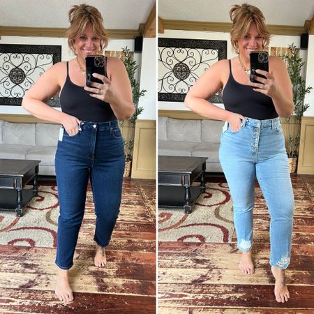 Good American Good Legs and Good Classic super soft and stretchy high rise jeans. Wearing size 16 plus but would prefer the 15plus in each 
Bodysuit size large 

#LTKmidsize #LTKsalealert #LTKfindsunder100