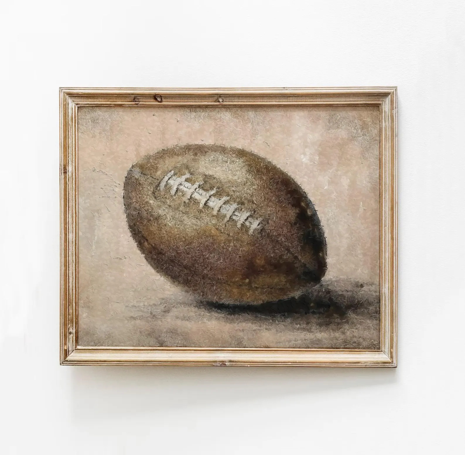 Vintage Football Print, Brown Abstract Sports Painting, Moody Kids Neutral Art, Athlete Wall Art,... | Etsy (US)