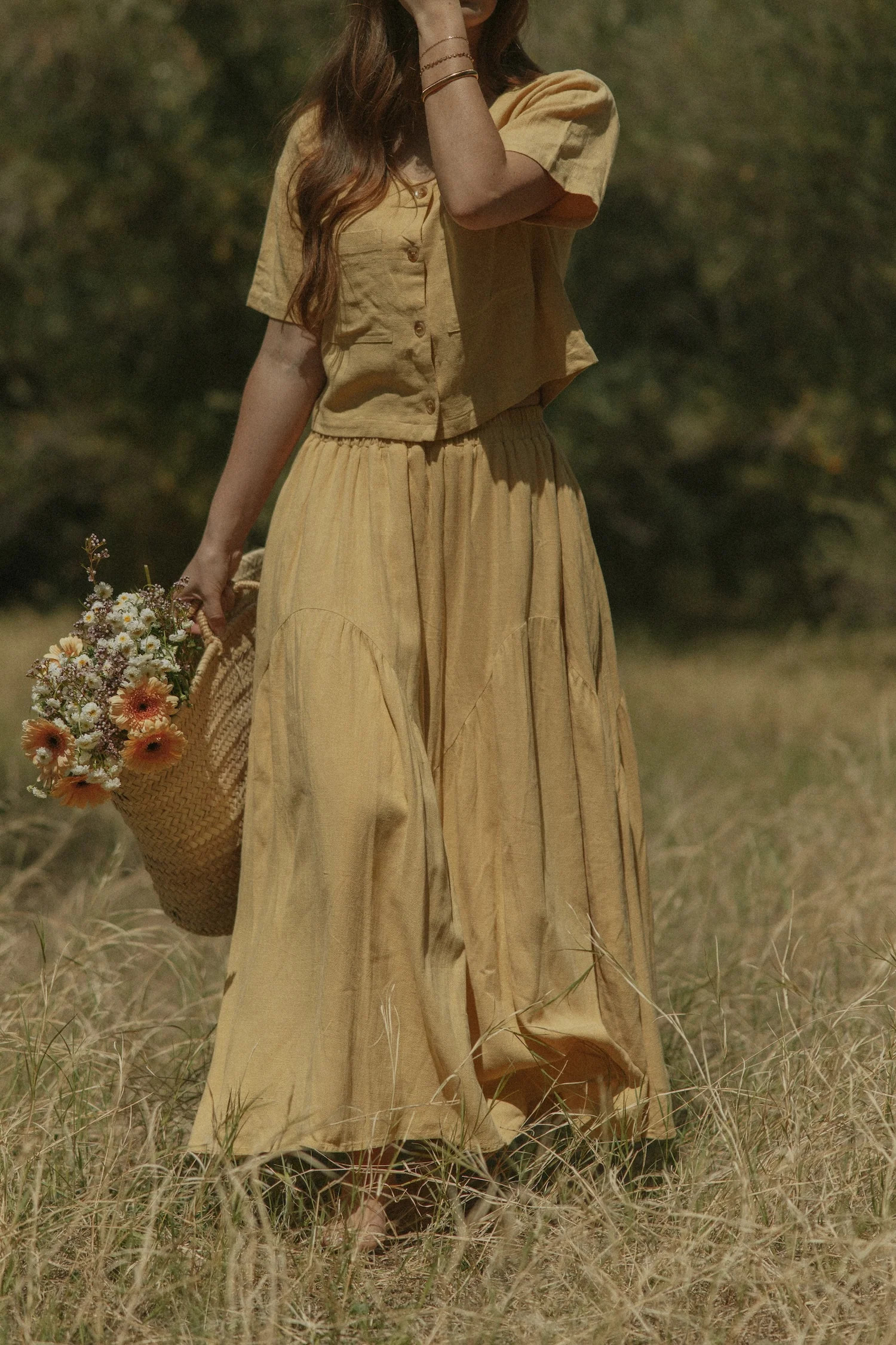 Isla Skirt in Honey | Linen Maxi Skirt | Altair The Label