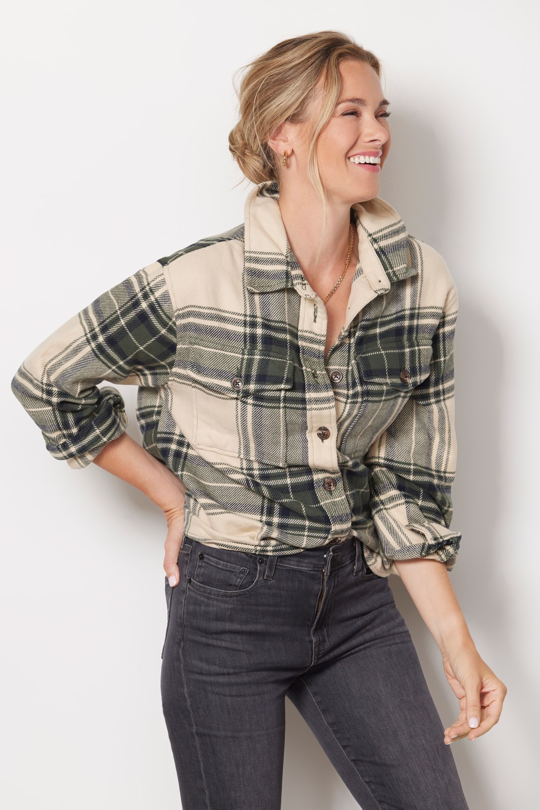 SANCTUARY London Plaid Shacket | EVEREVE | Evereve