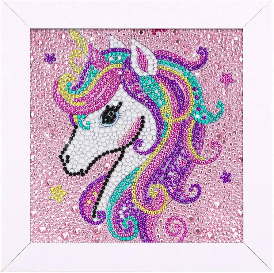 Diamond Sticker Painting Kit with Wooden Frame - Arts & Crafts for Kids - Mosaic Gem Stickers by ... | Amazon (US)