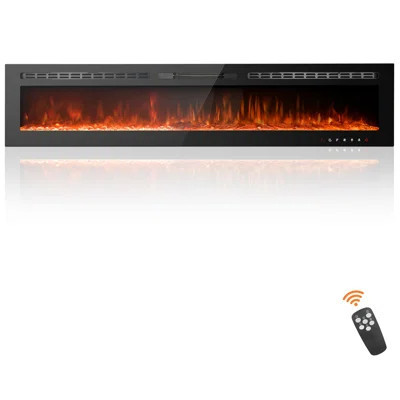 Electric Fireplace, Ultra-Thin Fireplace Recessed and Wall Mounted With Touch Screen Control Panel | Wayfair North America