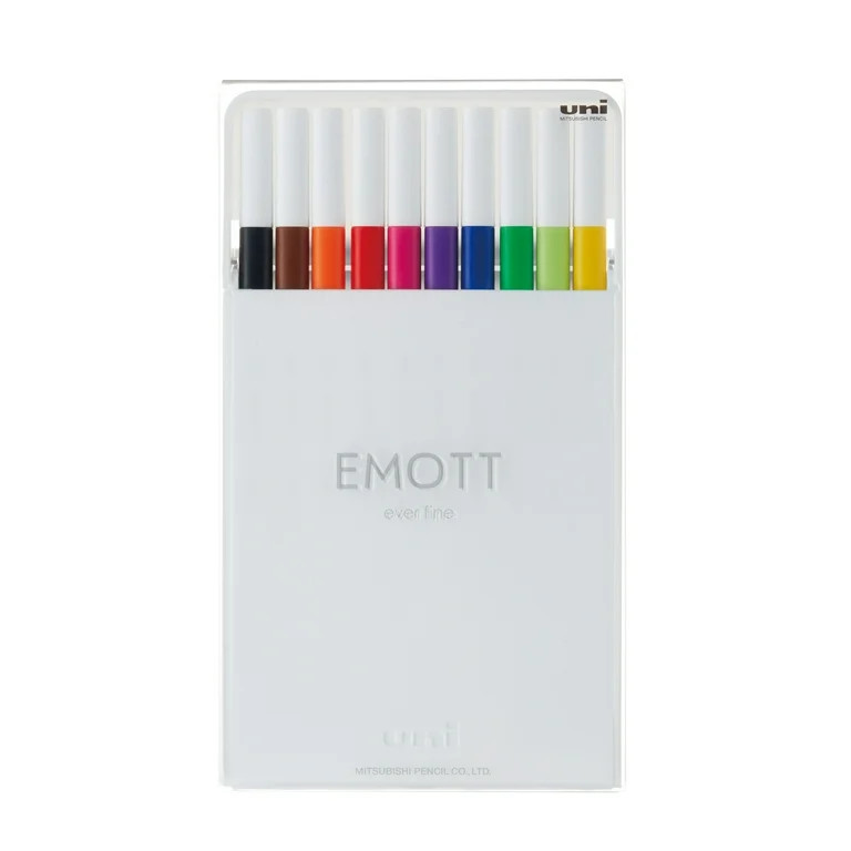 Uniball EMOTT Fine Line Marker Pens, Fine Point (0.4mm), Assorted Ink, 10 Count | Walmart (US)