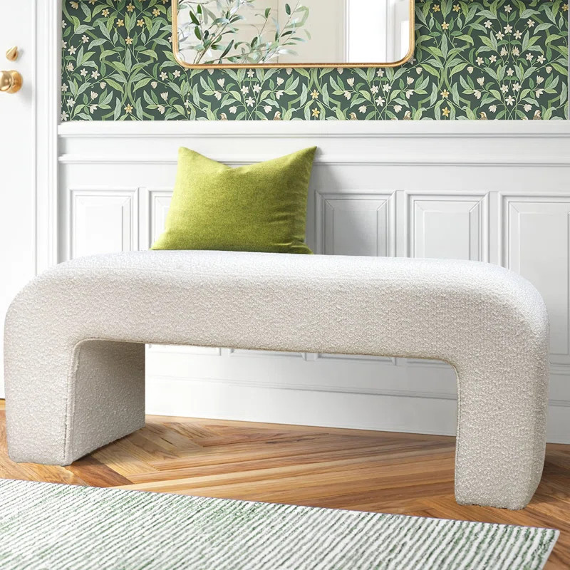 Aviad Boucle Upholstered Waterfall Bench | Wayfair North America