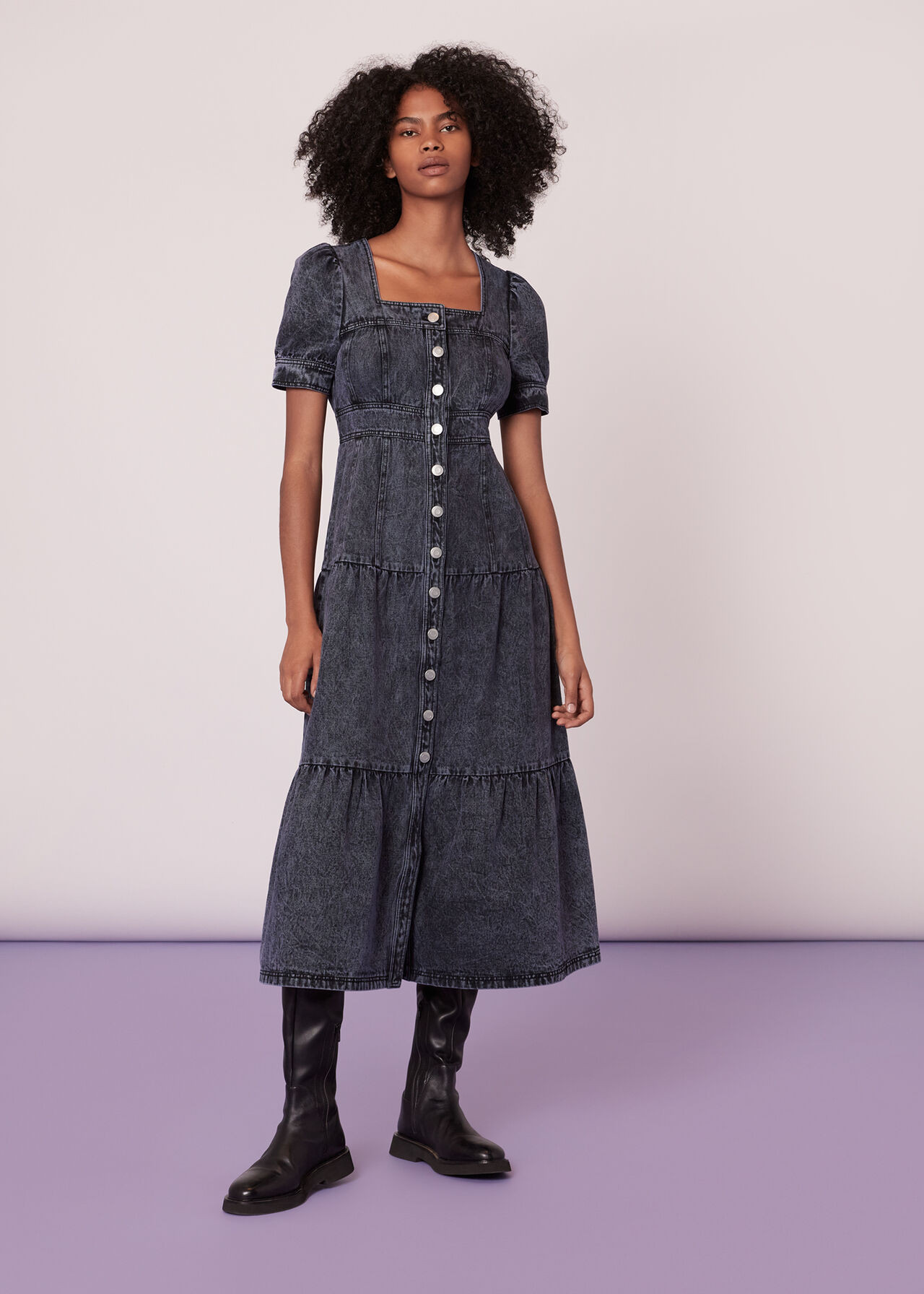 Acid Wash Acid Wash Denim Dress | WHISTLES | | Whistles