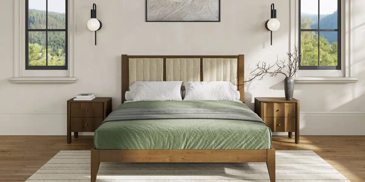 Henry Solid Wood Upholstered Headboard Bed Frame | Wayfair North America