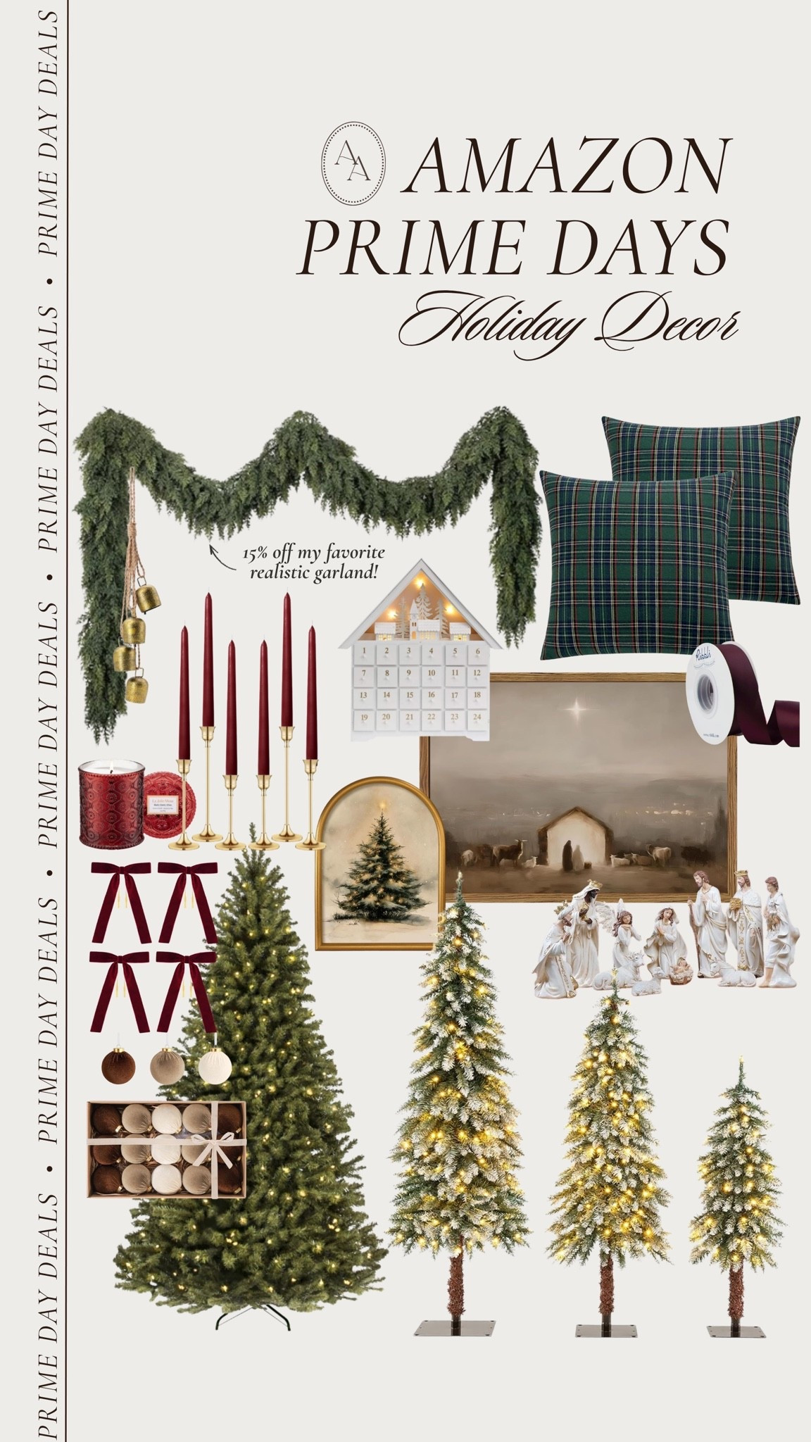 My favorite holiday decor finds all on sale for Amazon Prime Days! Includes my favorite garland that I found last year & used all around our house (on mantels, in our kitchen, & along staircase)— now 15% off!