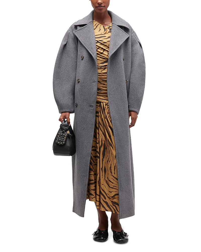Ganni Button Front Oversized Peacoat | Bloomingdale's (US)