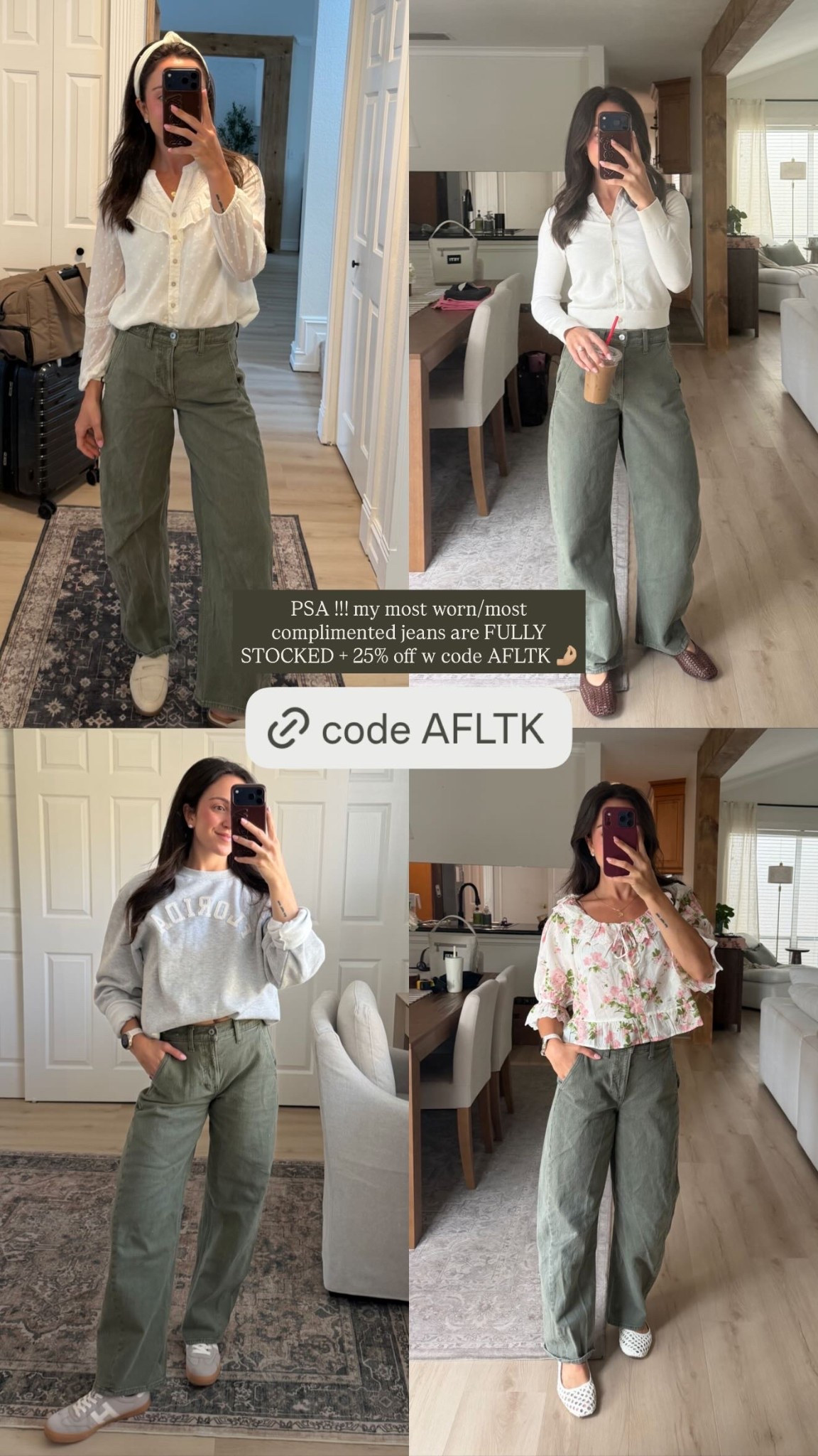 PSA !!! my most worn/most complimented jeans are FULLY STOCKED + 25% off w code AFLTK 🤌🏼 @abercrombie

#LTKxAbercrombie #LTKootd #LTKSaleAlert
