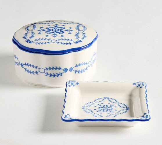 Mark D. Sikes Clementine Floral Catchall | Pottery Barn (US)