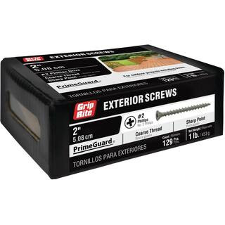 #8 x 2 in. Phillips Bugle-Head Coarse Thread Sharp Point Polymer Coated Exterior Screws (1 lb./Pa... | The Home Depot