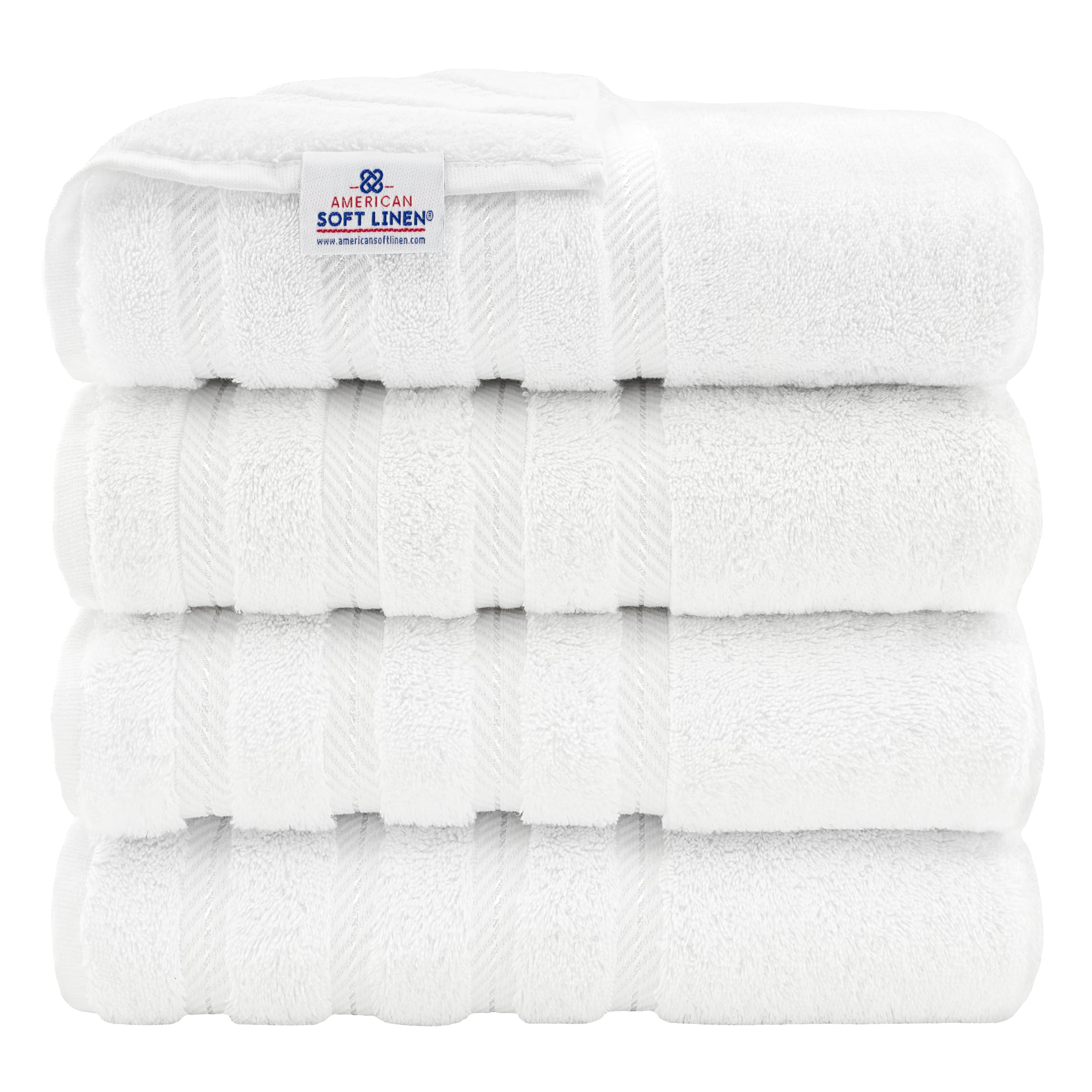 American Soft Linen Luxury 4 Piece Bath Towel Set, 100% Cotton Turkish Bath Towels for Bathroom, ... | Amazon (US)