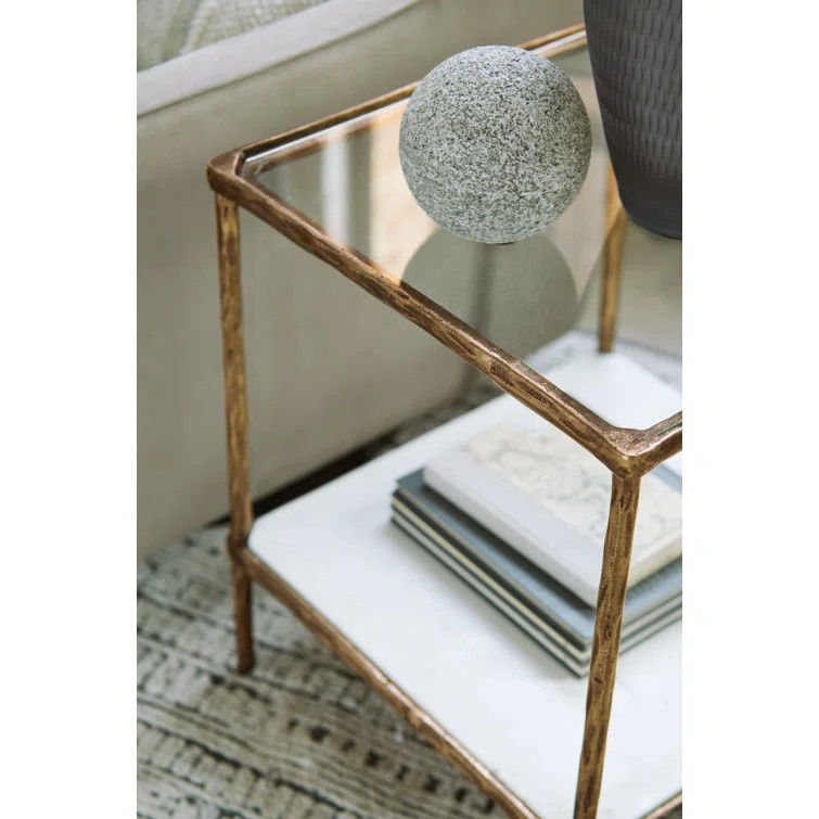 Ryandale 24.88'' Tall Glass End Table | Wayfair North America