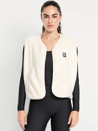 Loose Snap-Front Sherpa Vest | Old Navy (CA)