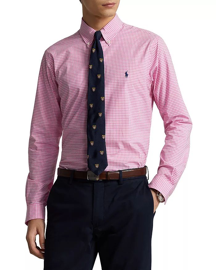 Classic Fit Gingham Stretch Poplin Shirt | Bloomingdale's (US)