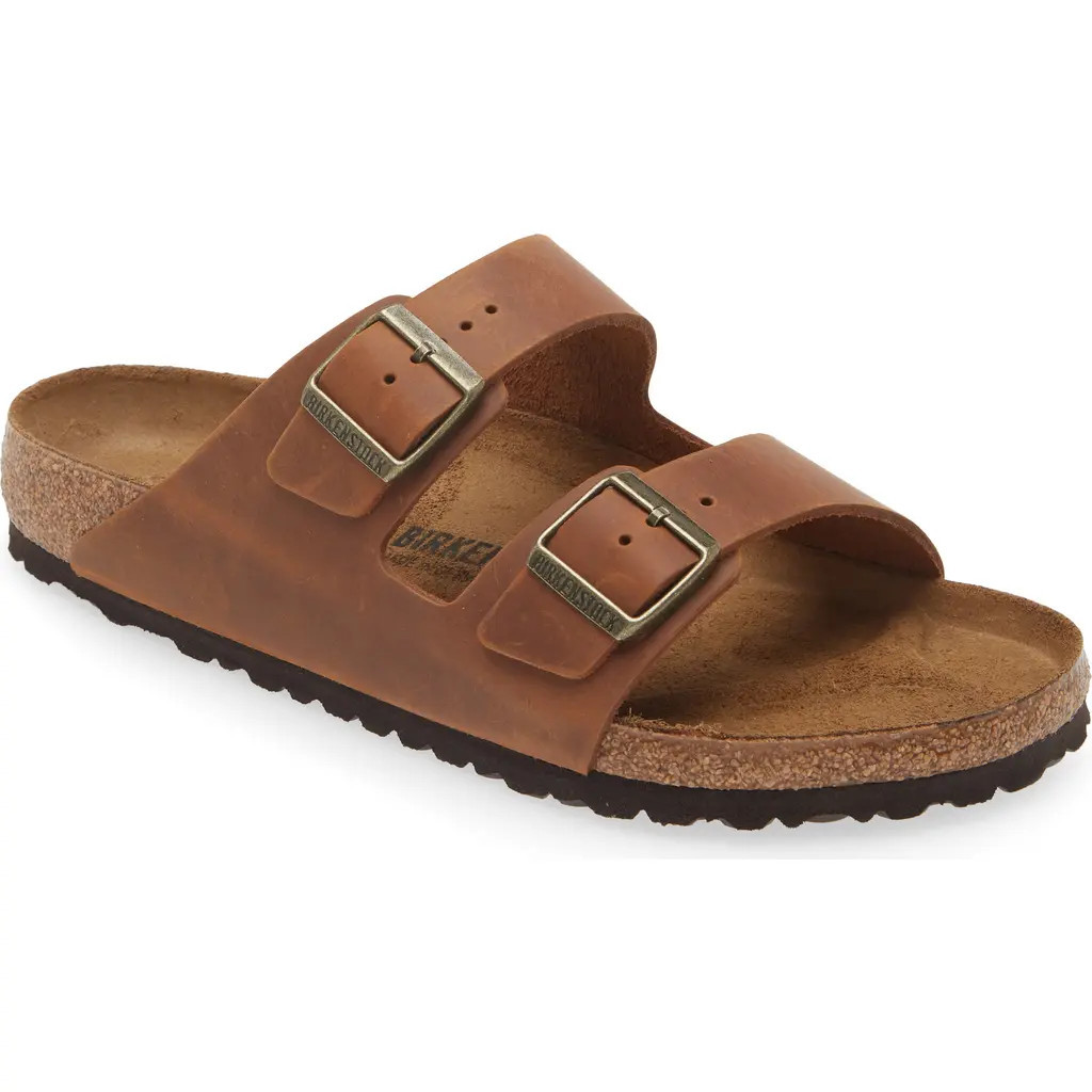 Birkenstock Arizona Sandal in Cognac Oiled Leather at Nordstrom, Size 9-9.5Us | Nordstrom