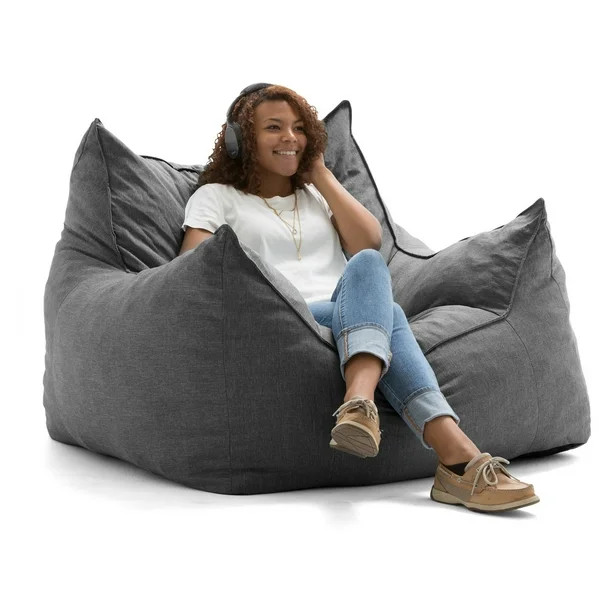 Big Joe Foam Filled Imperial Lounger Fuf Chair, Gray - Walmart.com | Walmart (US)