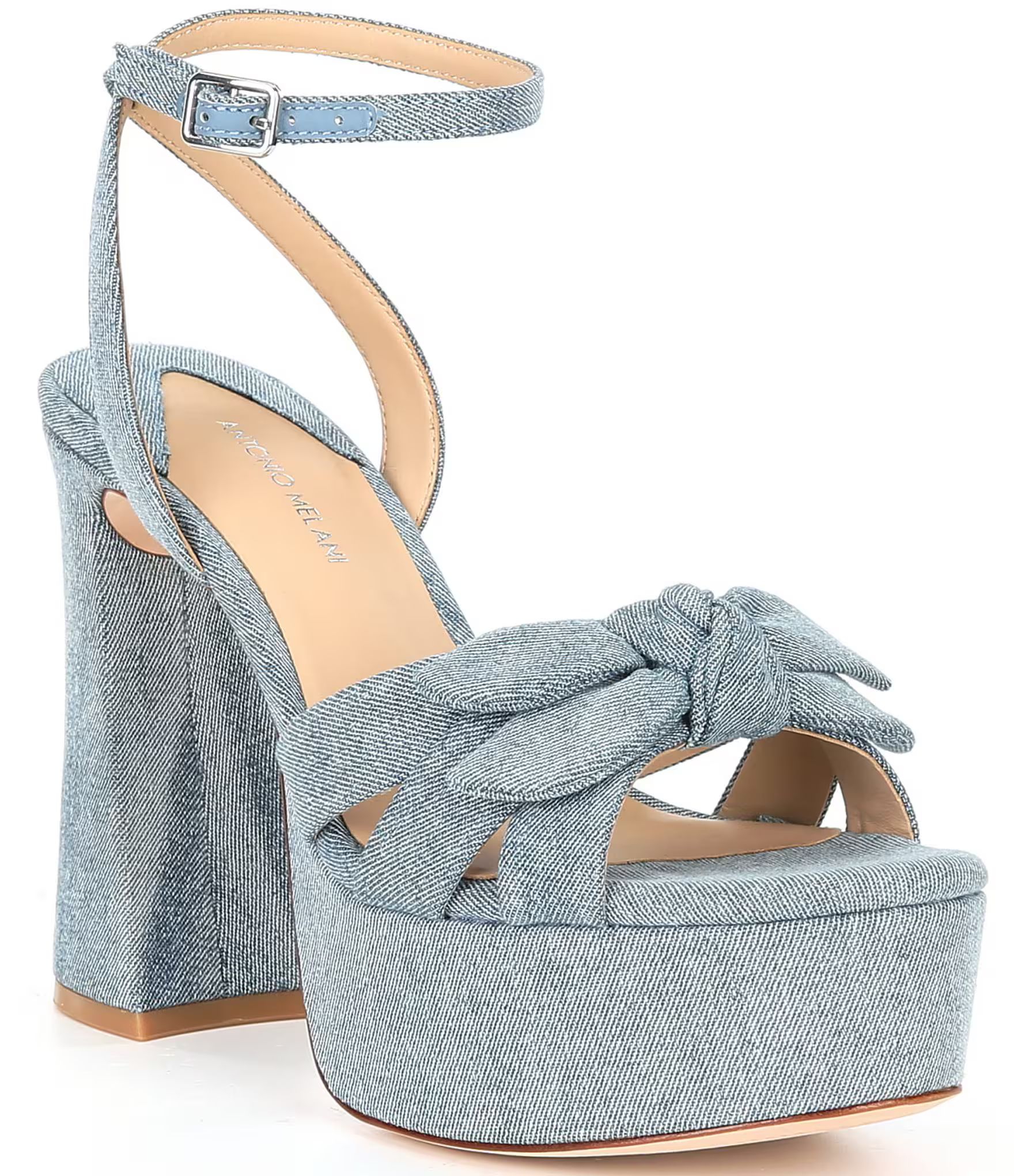 Bindi Denim Bow Platform Dress Sandals | Dillard's