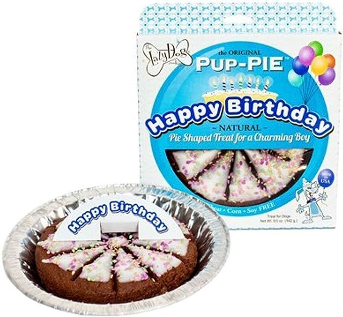 Lazy Dog Cookie Company Original Pup-PIE Dog Treat, Happy Birthday Cake for a Charming Boy, 5oz | Amazon (US)
