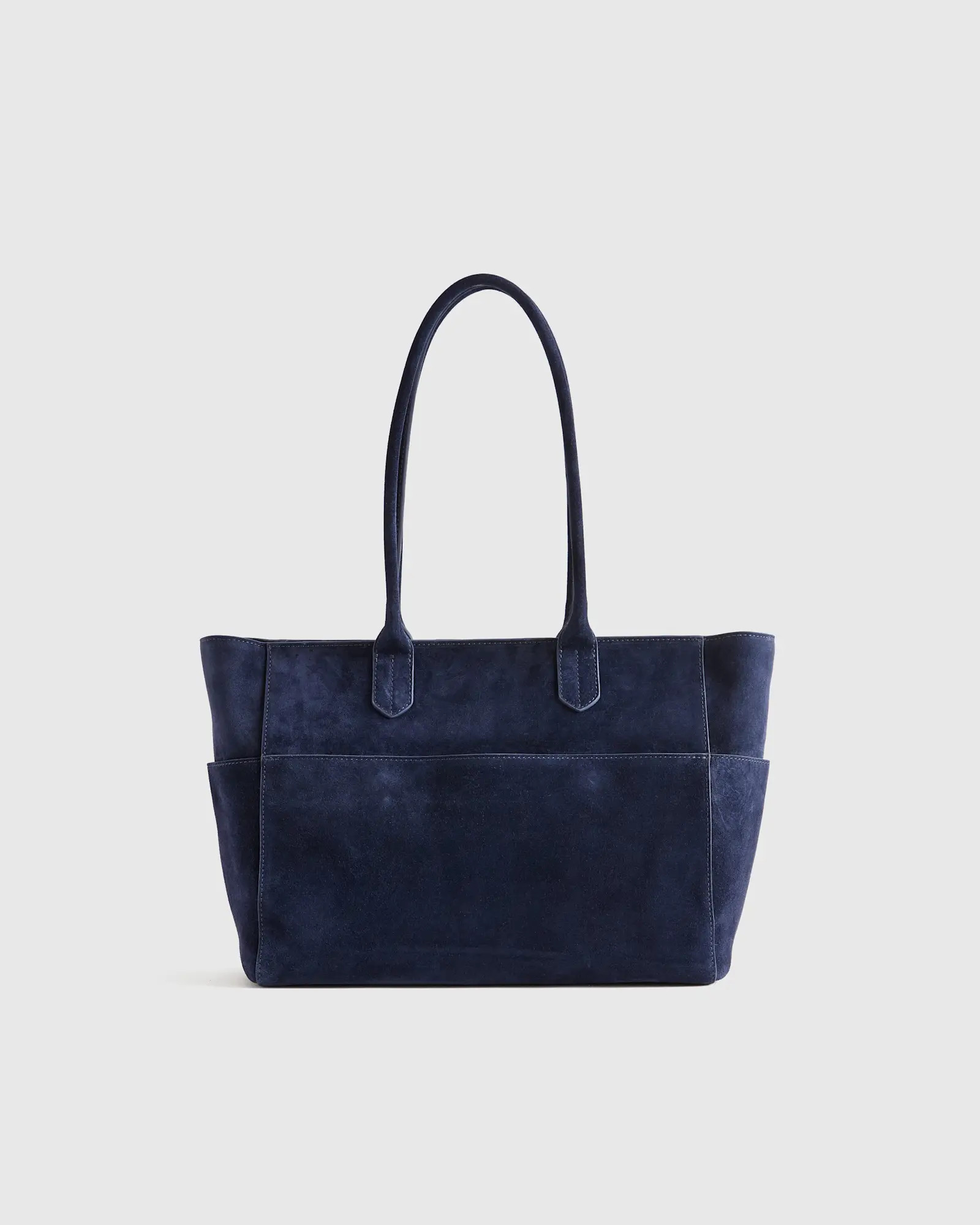 Italian Suede Shopper Tote in Midnight | Quince