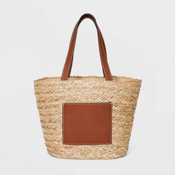 Straw Basket Tote Handbag - Universal Thread™ Natural | Target