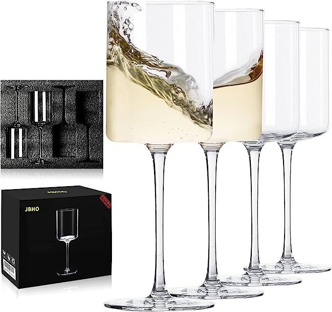 JBHO Large Square White Wine Glasses - Luxury Eco-Friendly Gift-Packing - 16.2 Oz -Set of 4 - Per... | Amazon (US)