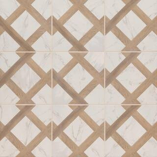 Marble Wood White 10 in. x 10 in. Matte Porcelain Floor and Wall Tile (13.44 sq. ft./Case) | The Home Depot