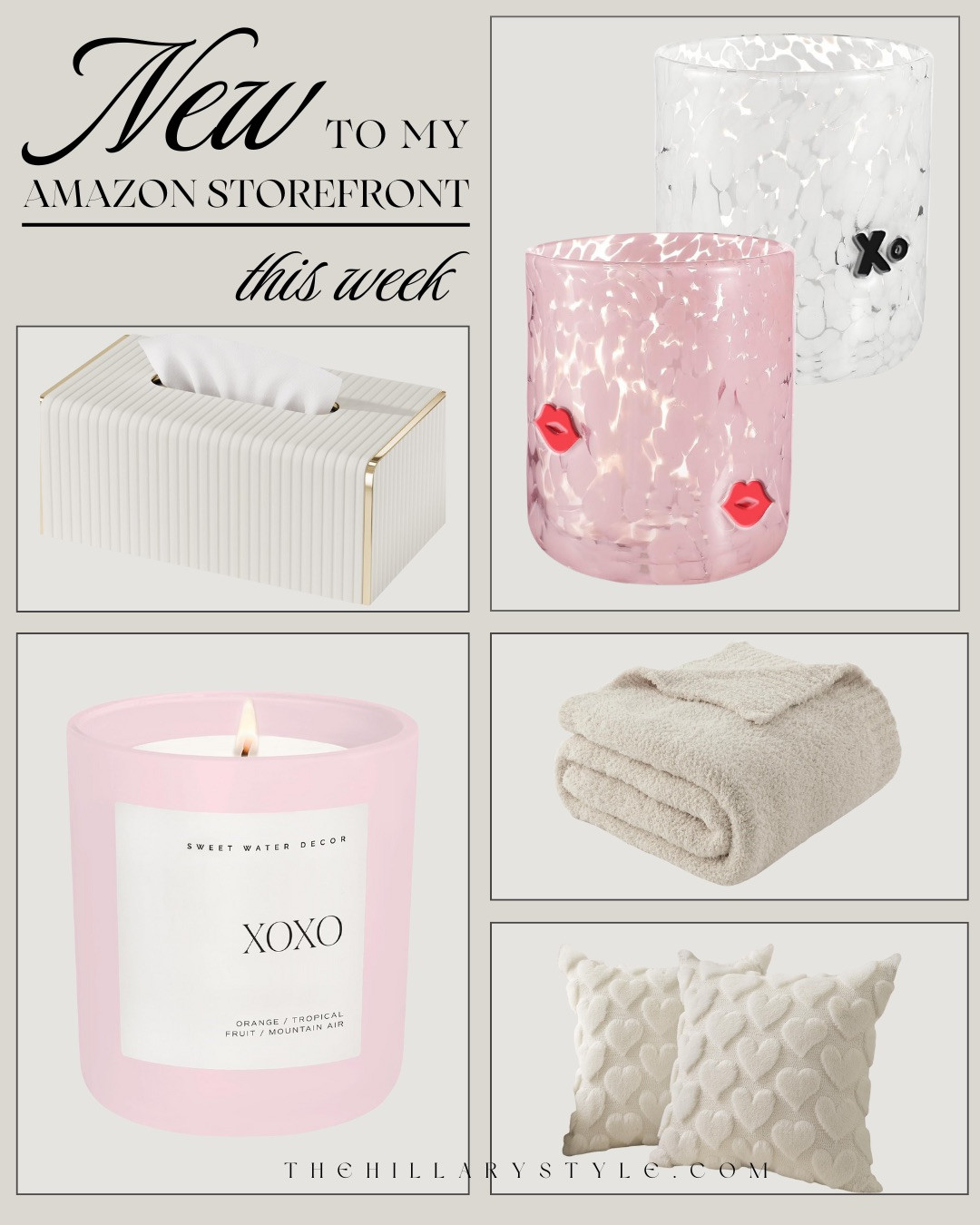 NEW TO MY AMAZON STOREFRONT — SOFT, COZY & VALENTINE-READY! Sweet little home finds that instantly make everyday moments feel warmer and more intentional. From cozy textures and soft neutrals to subtle Valentine details, these pieces are perfect for creating a space that feels inviting, calm, and thoughtfully styled without feeling overdone.


#Amazon #TheHillaryStyle #AmazonStorefront #NewFinds #CozyHome #ValentinesDecor #NeutralHome #SoftLiving #HomeDetails 

 #LTKmomlife #LTKOver40 #LTKHome