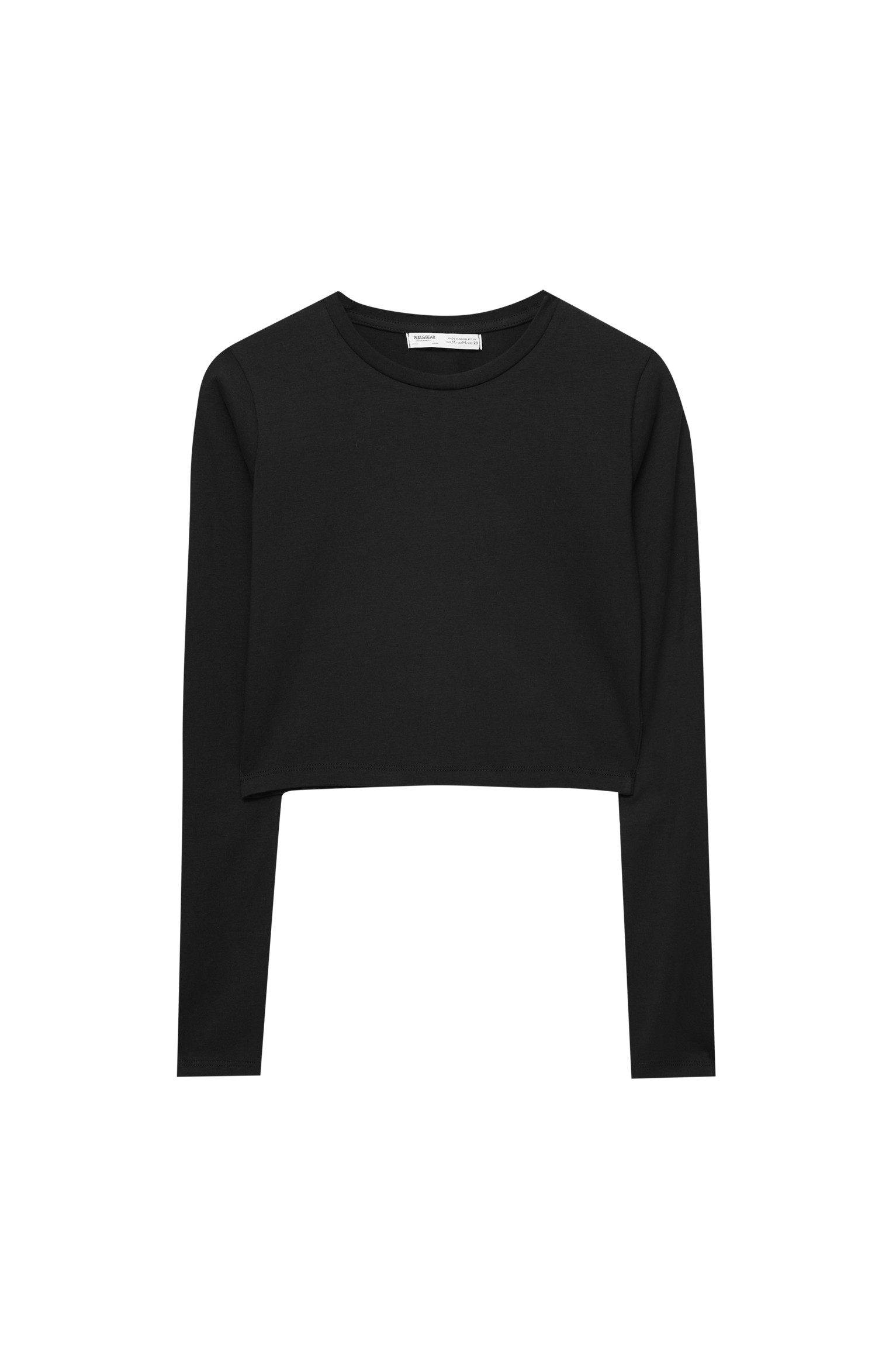 Fitted cropped long sleeve T-shirt | PULL and BEAR UK