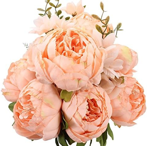 Duovlo Springs Flowers Artificial Silk Peony Bouquets Wedding Home Decoration,Pack of 1 (Spring O... | Amazon (US)