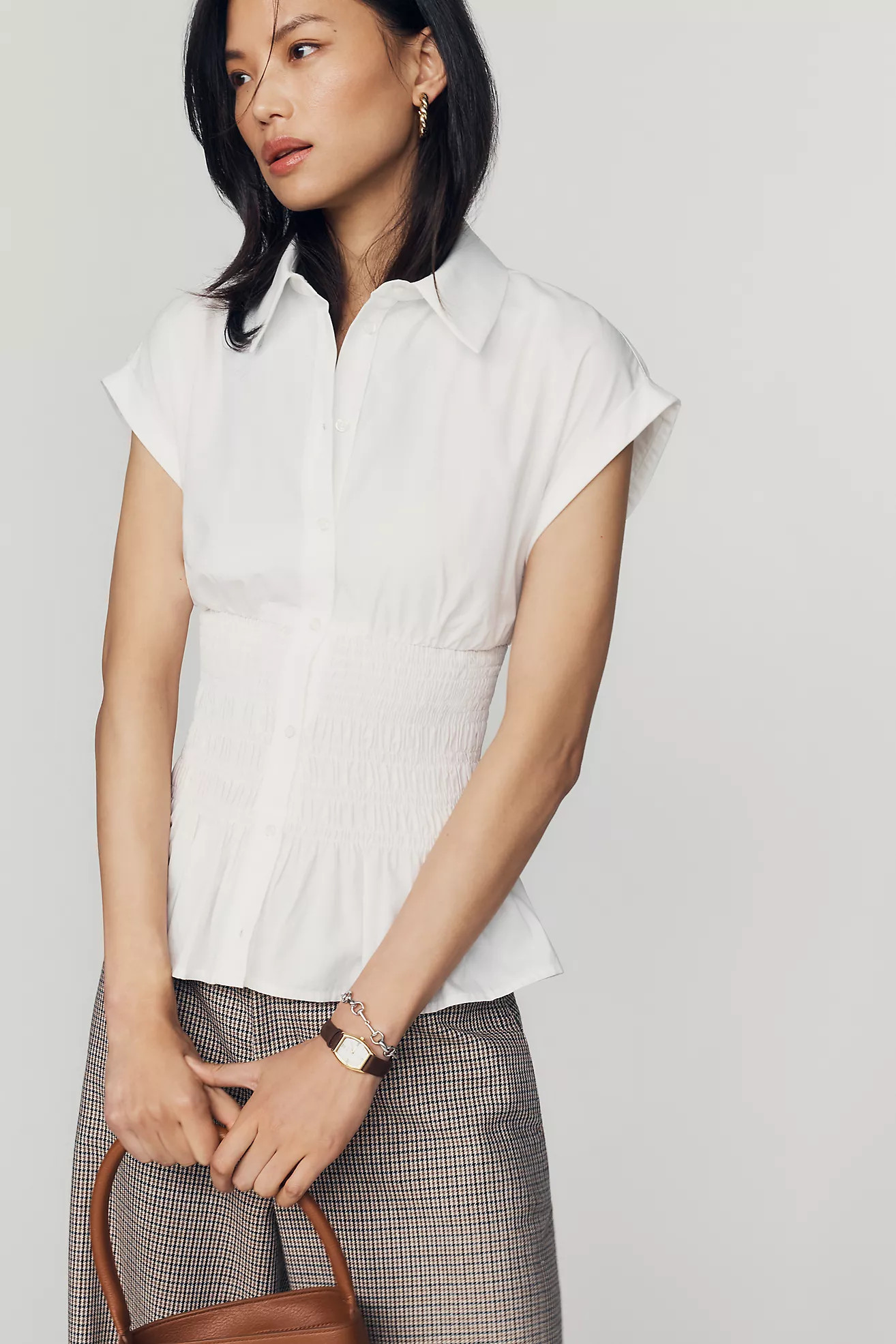 Maeve 100% Cotton Smocked Blouse | Anthropologie (US)