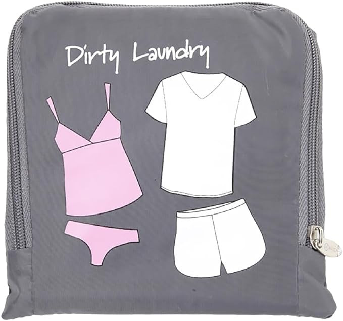 Miamica Travel Laundry Bag - Dirty Laundry, Grey | Amazon (US)
