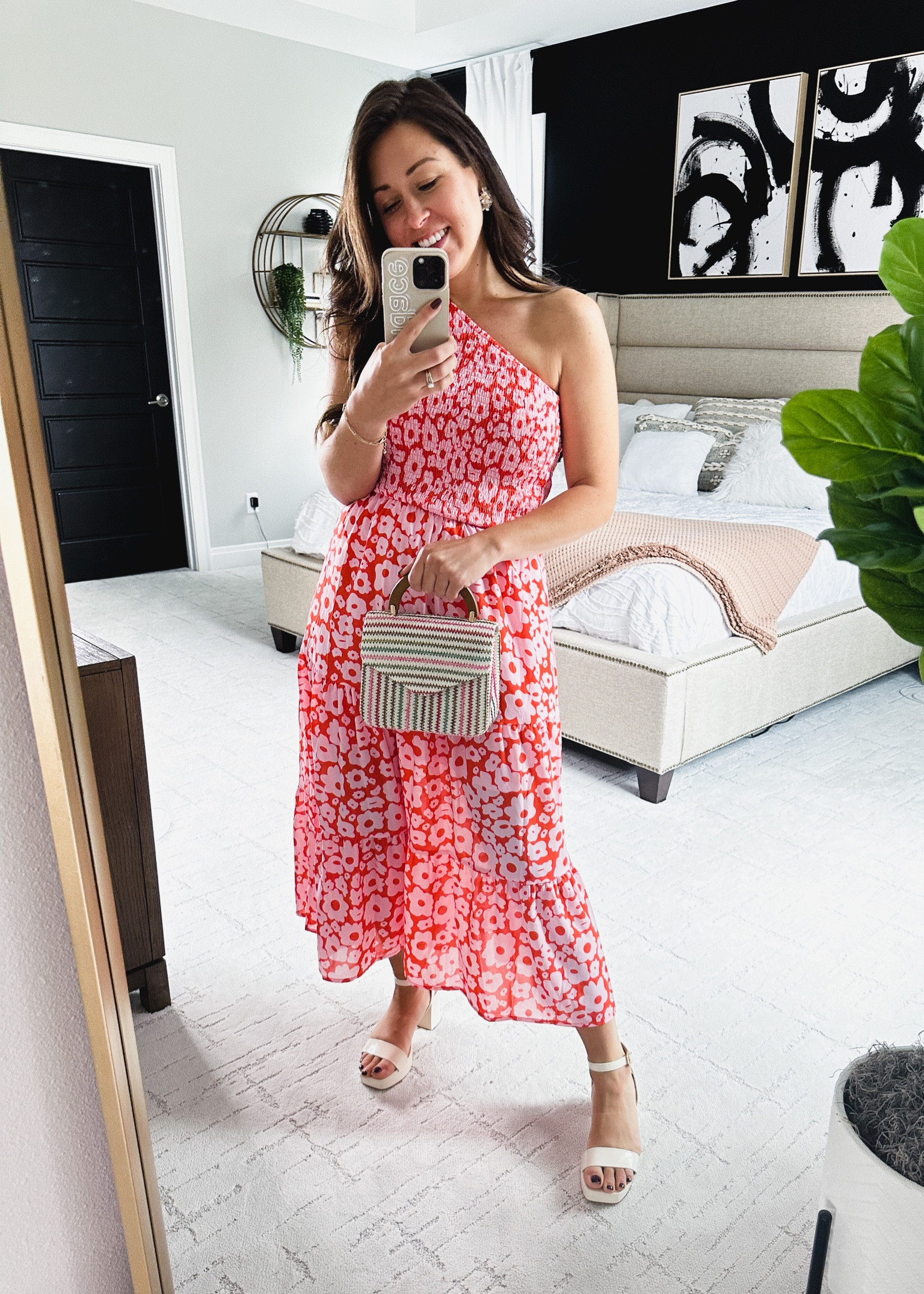 Wearing “Floral Orange Pink” in small 🤍 I believe it’s more of a peach and pink color combo 🩷 Statement shoes and small bag to finish the look ✨🌷

🤍Shoes - “ivory"

#LTKtravel #LTKunder100 #LTKwedding