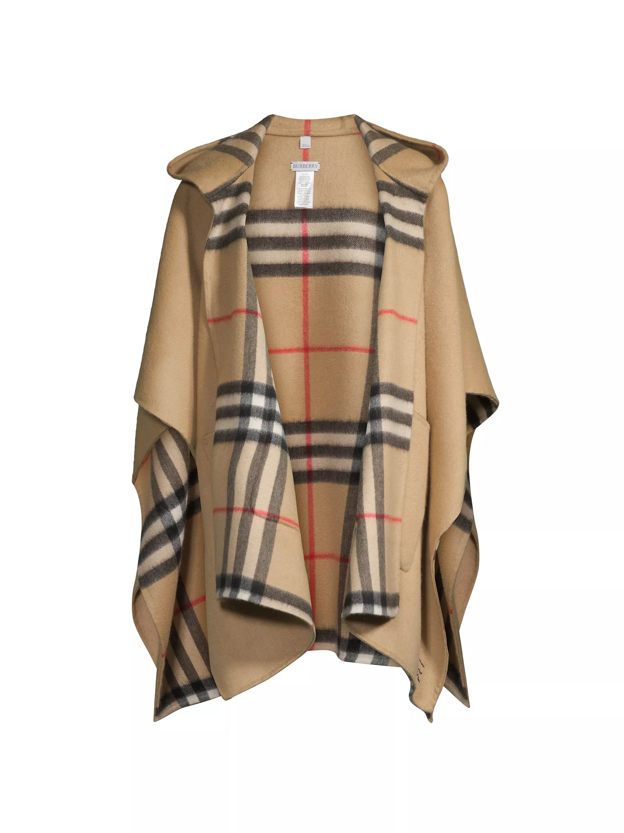 BurberryEquestrian Knight Design Hooded Cashmere Cape | Saks Fifth Avenue