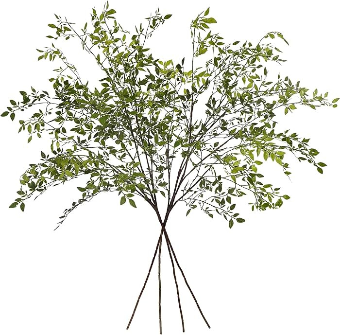 Artificial Greenery Southern Bamboo 43.3 inches Tall Home Decor Green Stem and Leaf Plant for Vas... | Amazon (US)