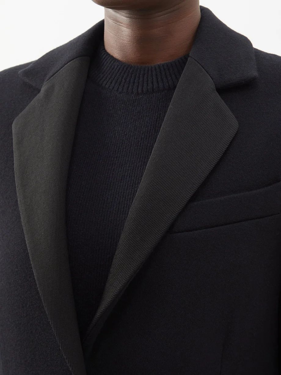 Martingale-belt longline wool tuxedo coat | Raey | Matches (UK)