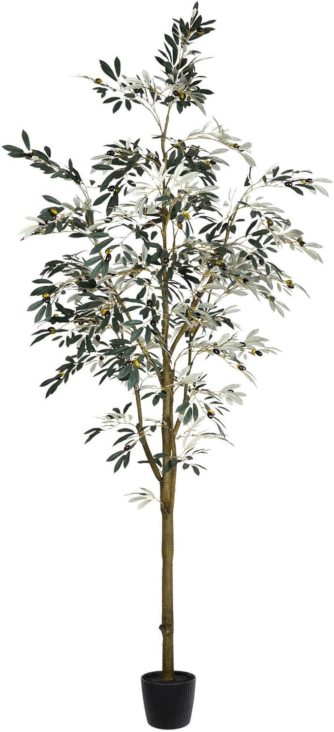 Vickerman Everyday Faux Olive Tree 8 Foot Tall Green Silk Potted Artificial Indoor Olive Plant wi... | Amazon (US)