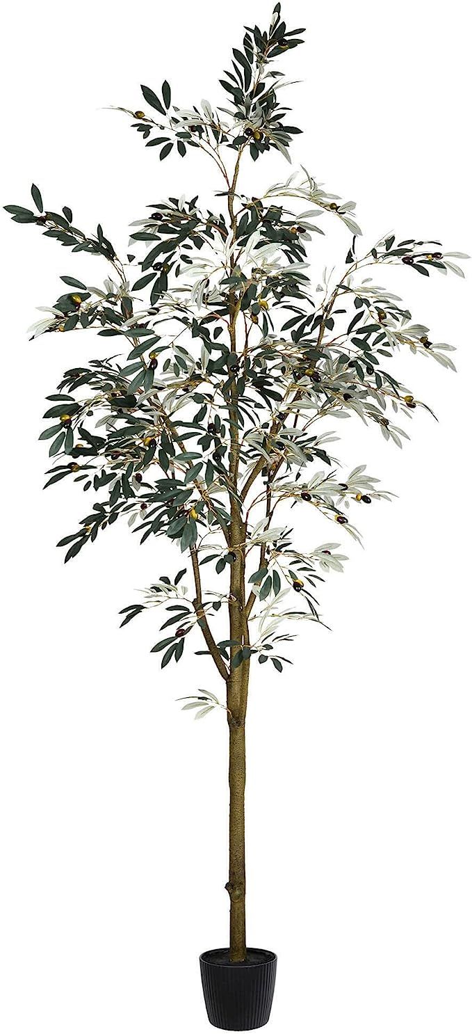 Vickerman Everyday Faux Olive Tree 8 Foot Tall Green Silk Potted Artificial Indoor Olive Plant wi... | Amazon (US)