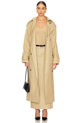 LPA Clara Trench Coat in Khaki from Revolve.com | Revolve Clothing (Global)