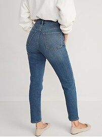 High-Waisted O.G. Straight Medium-Wash Built-In Warm Ankle Jeans for Women | Old Navy (US)