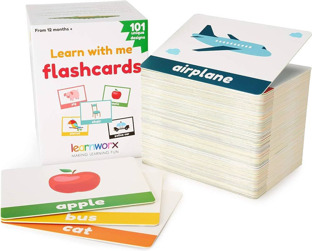 LearnWorx 101 Baby Flash Cards - 202 Sides - Learn Objects, Numbers & Play Games - Toddler Learni... | Amazon (US)