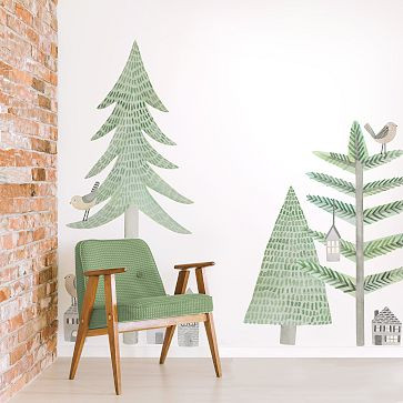 Mej Mej Spruce Forest Large Peel & Stick Wall Decals | West Elm (US)