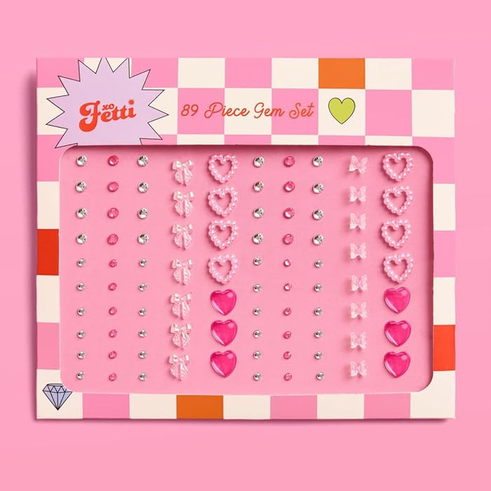 xo, Fetti Bow + Heart Face Eye Gems - 89 pcs. | Cute Bachelorette Face Stickers, Birthday Rhinest... | Amazon (US)