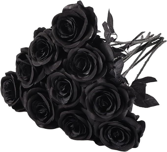 KESIMO 10PCS Single Artificial Silk Roses Flowers Bulk Fake Single Stem Blooming Roses for DIY Fl... | Amazon (US)